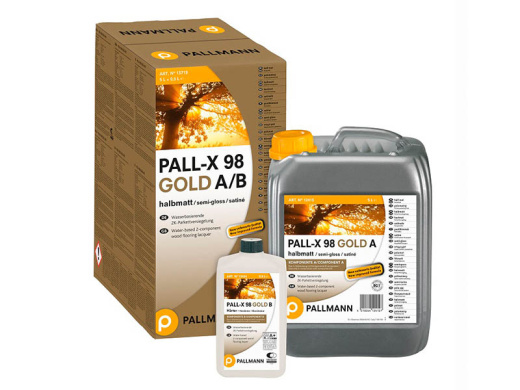 ДВУХКОМПОНЕНТНЫЙ ВОДНЫЙ  ЛАК  ДЛЯ ПАРКЕТА Pall-X 98 GOLD 2К мат (4.95л)