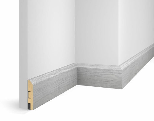 Плинтус дуб Старинный светло-серый WP07
